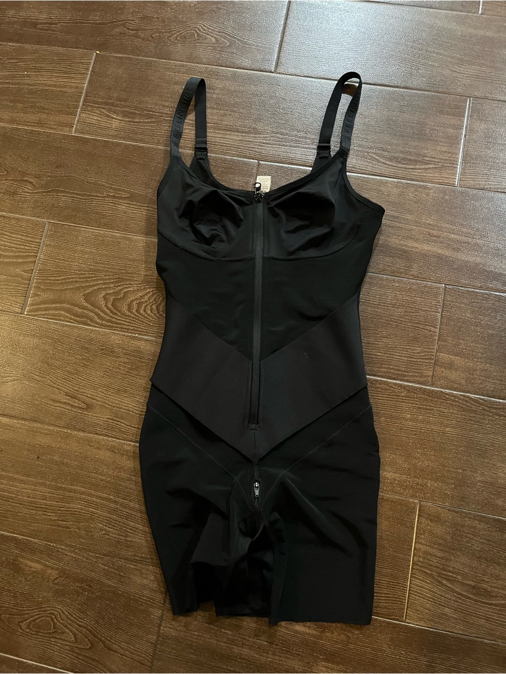 Feelingirl Black Shapewear Bodysuit with Adjustable Straps